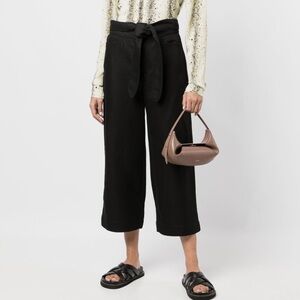 Vince Linen Blend Tie Front Crop Pants Small
